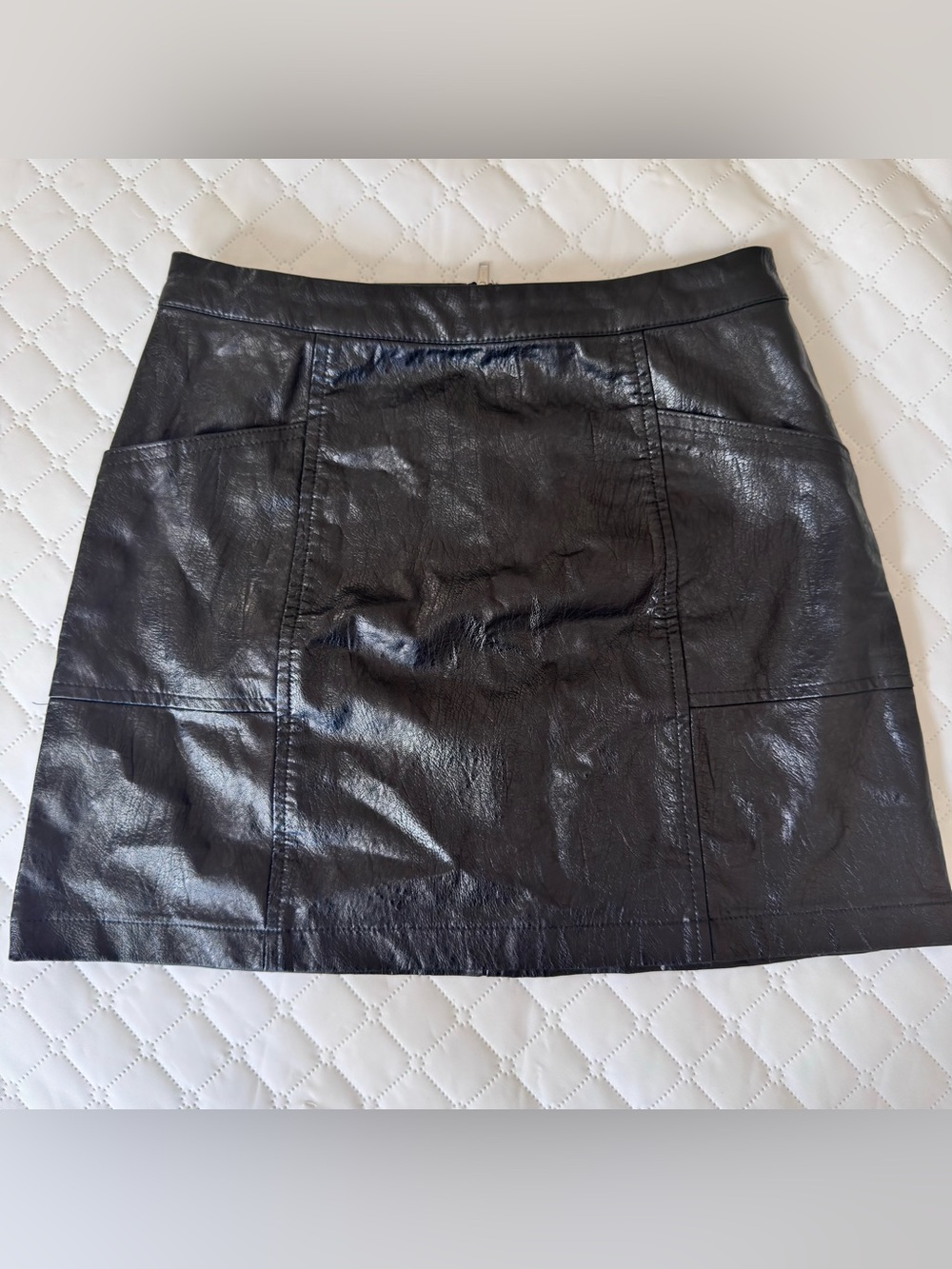 art class Black Faux Leather Mini Skirt